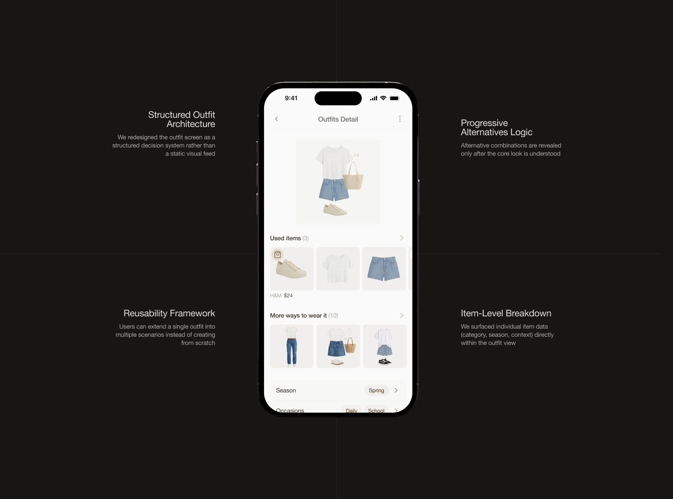 Outfit builder and wardrobe filters on mobile