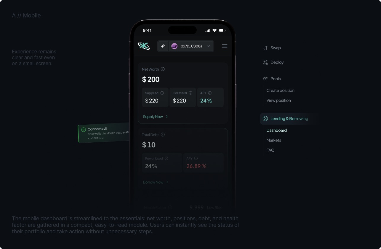 Mobile trading dashboard