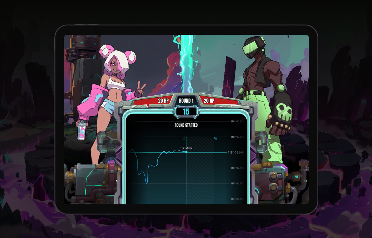 Battle arena screen of the PvP prediction game