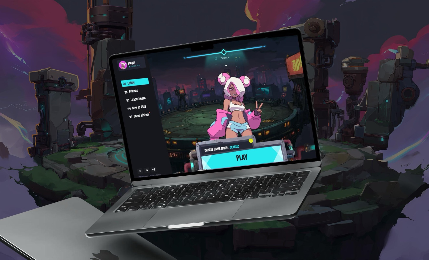 PvP prediction game on a laptop