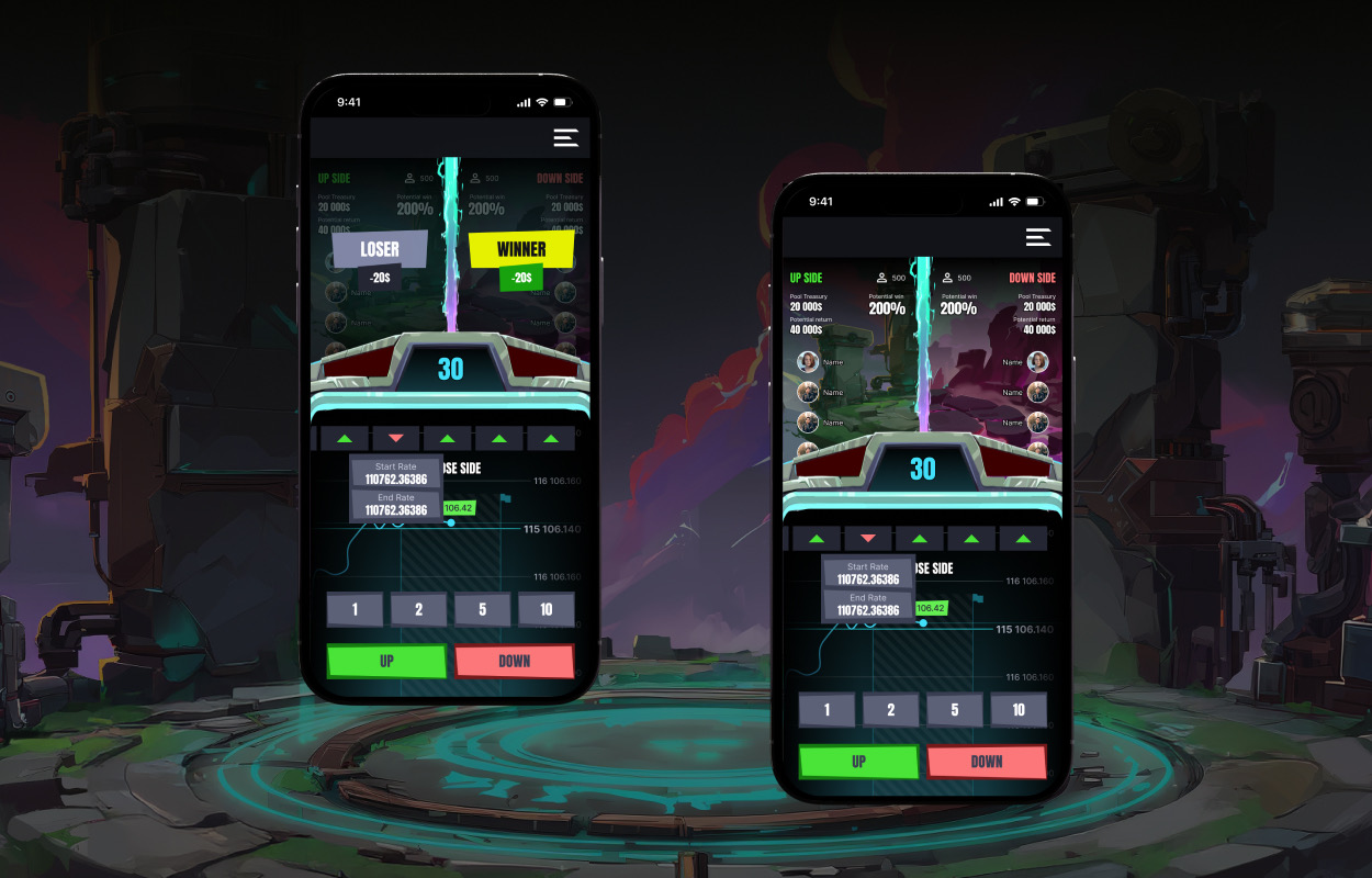 Mobile game screens