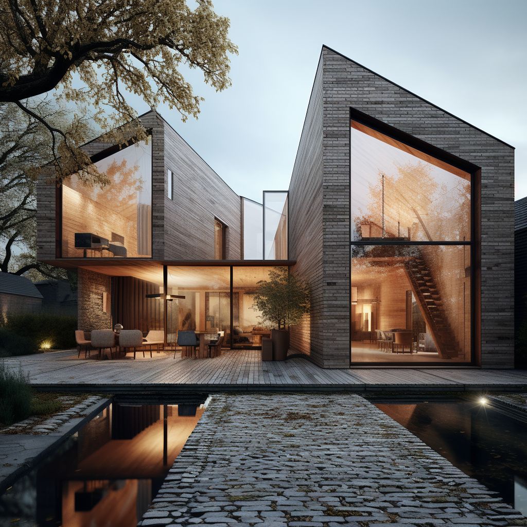 Modern villa rendered in photo-realism mode