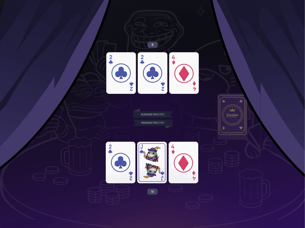 Card game screen