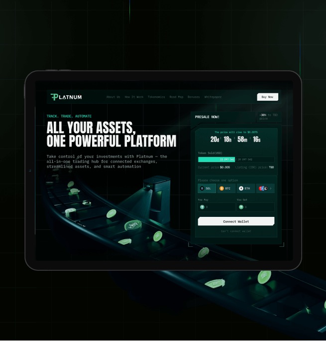 Pre-sale landing page on a tablet