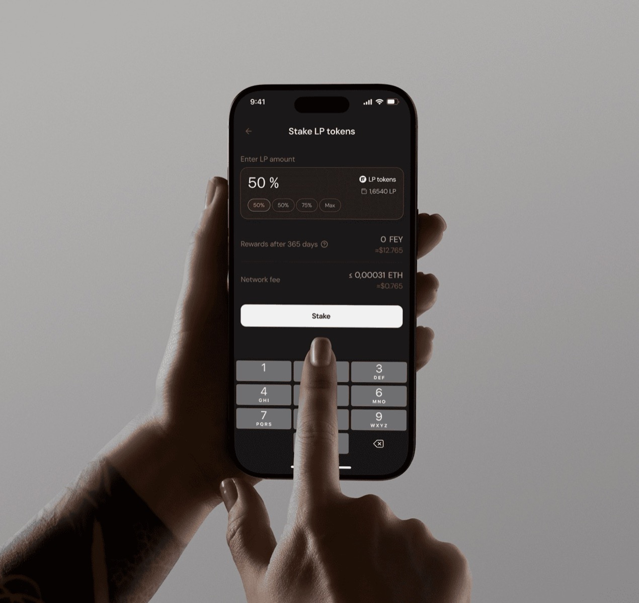 Staking LP tokens on mobile